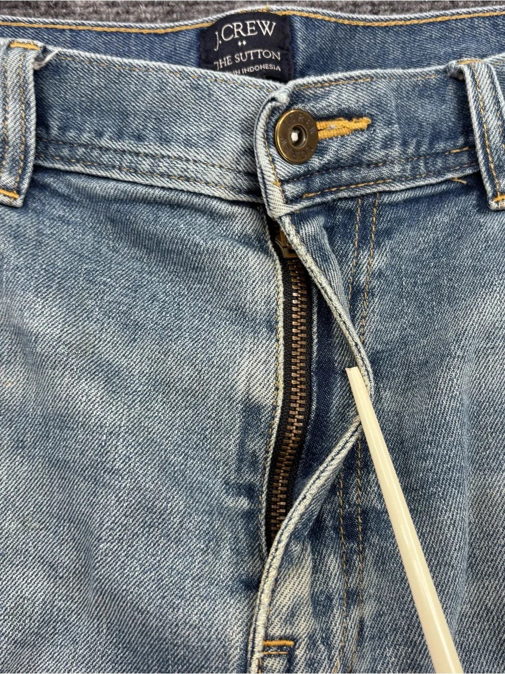 J Crew Stretch Sutton Jeans In Lucas Wash Men’s 36X28* Straight Leg Distressed